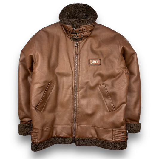 2000's Schott Faux Leather Aviator Jacket (L)