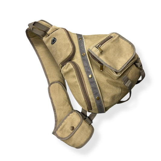 2000's Canvas Multipocket Sling Bag