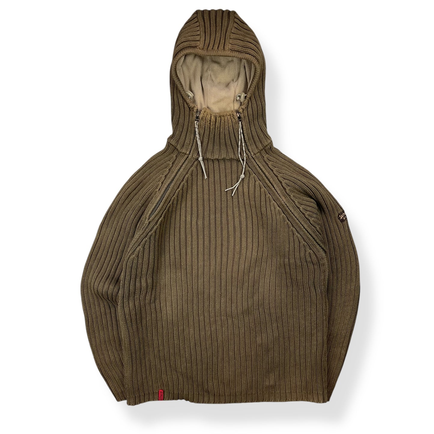 2000's Schott NYC Dual Zip Knitted Balaclava Hoodie (L)