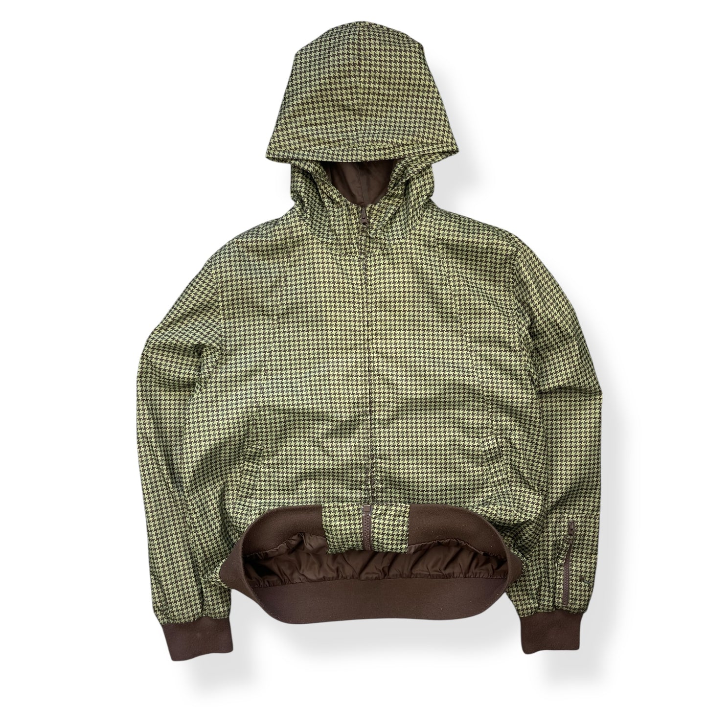 2000's Puma Houndstooth Hooded Jacket (L)