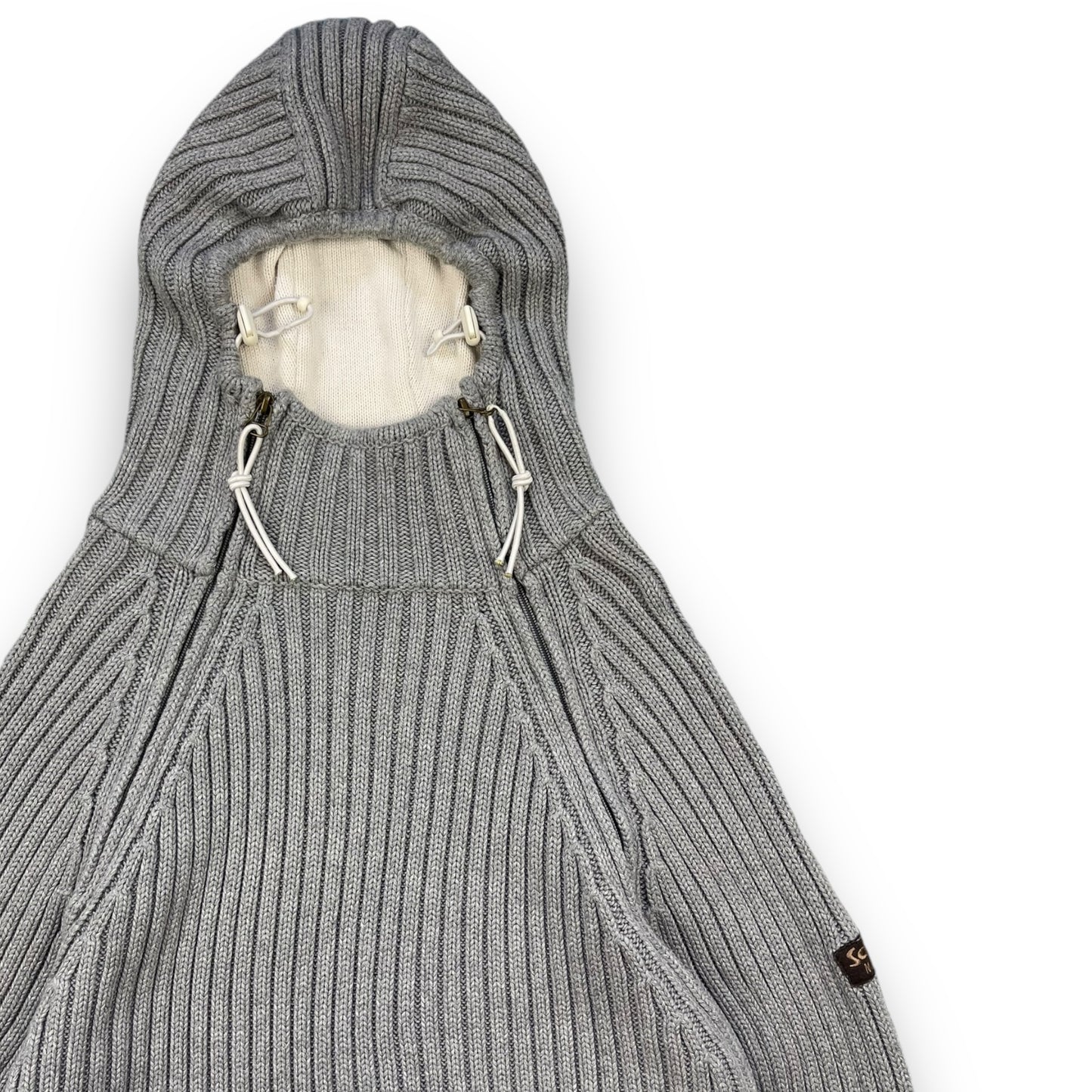 2000's Schott NYC Dual Zip Knitted Balaclava Hoodie (L)