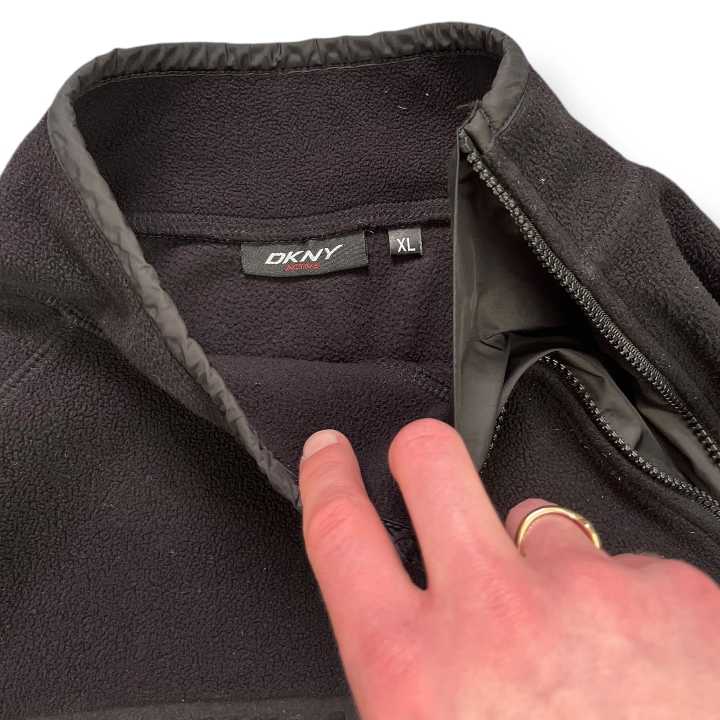 2000's DKNY Active Asymmetric Fleece Sweatshirt (XL)