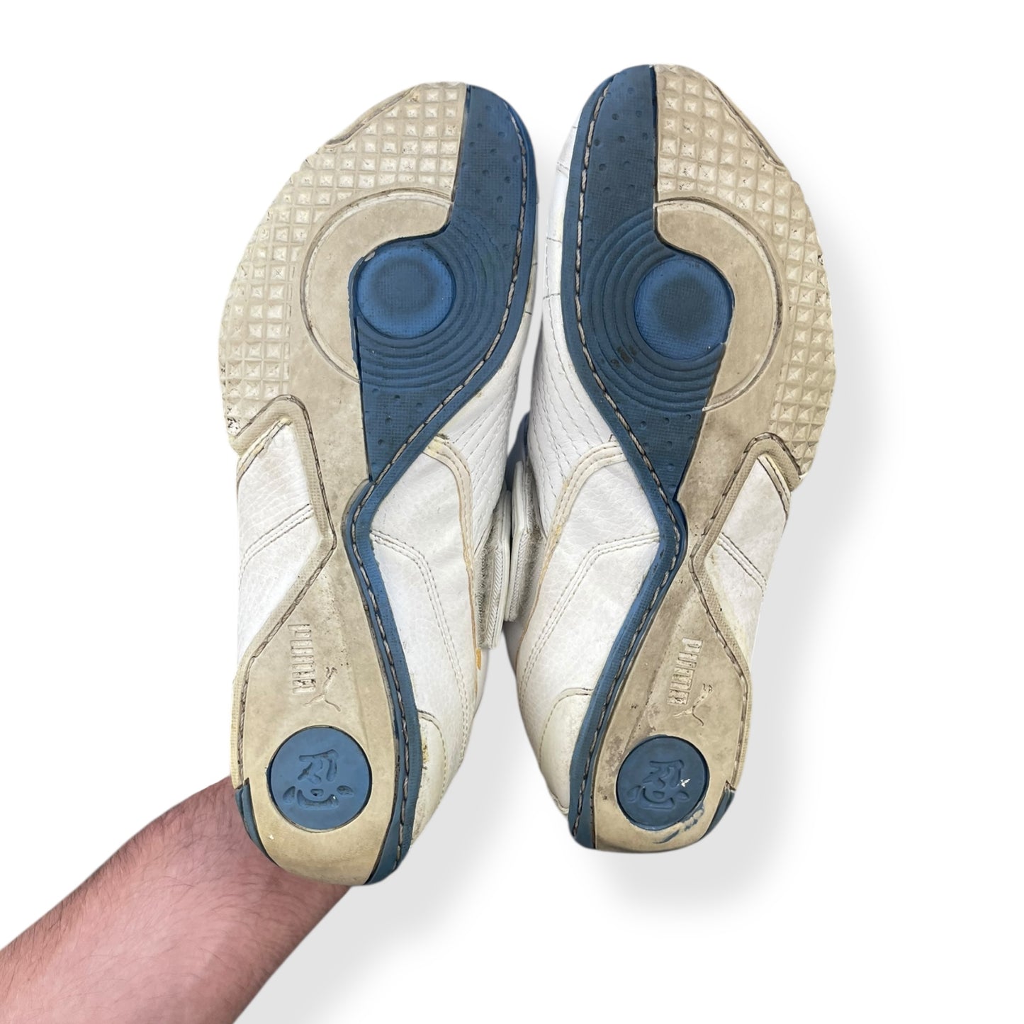 2000's Puma Uke Leather White/Baby Blue (UK4)