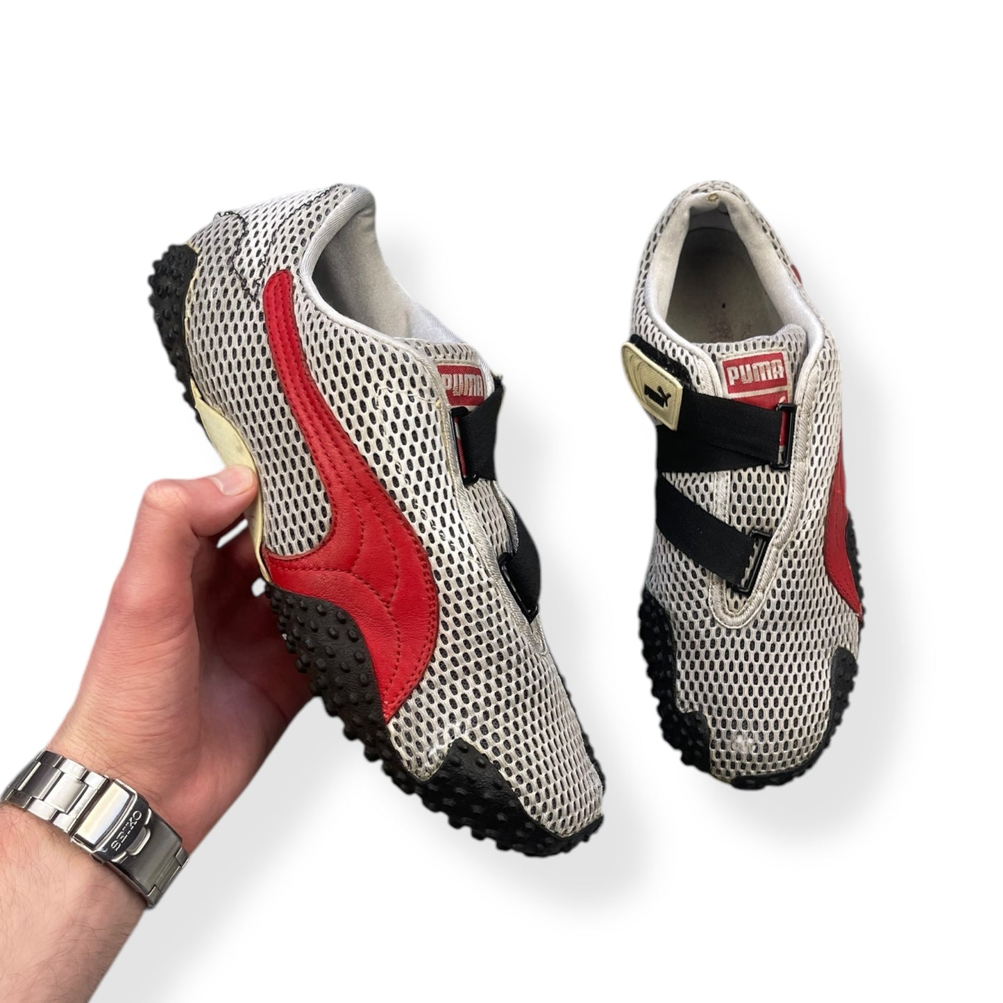 2000's Puma Mostro Mesh Silver/Red/Black (UK8)