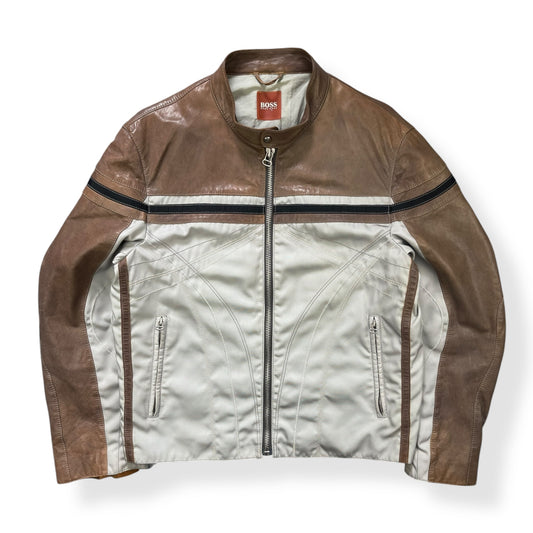 2000's Hugo Boss Lambskin / Ballistic Nylon Jacket (M)