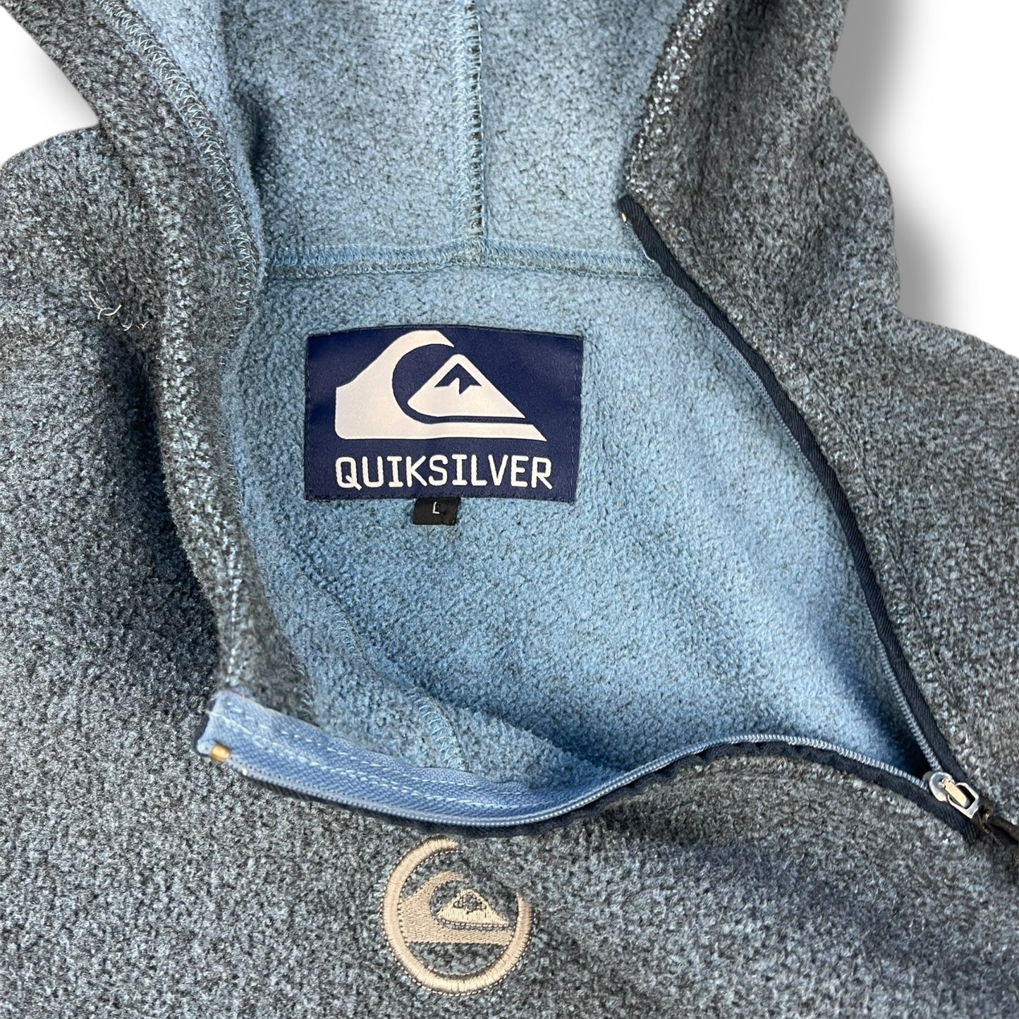 2000's Quiksilver Shoulder Zip Fleece Hoodie (L)