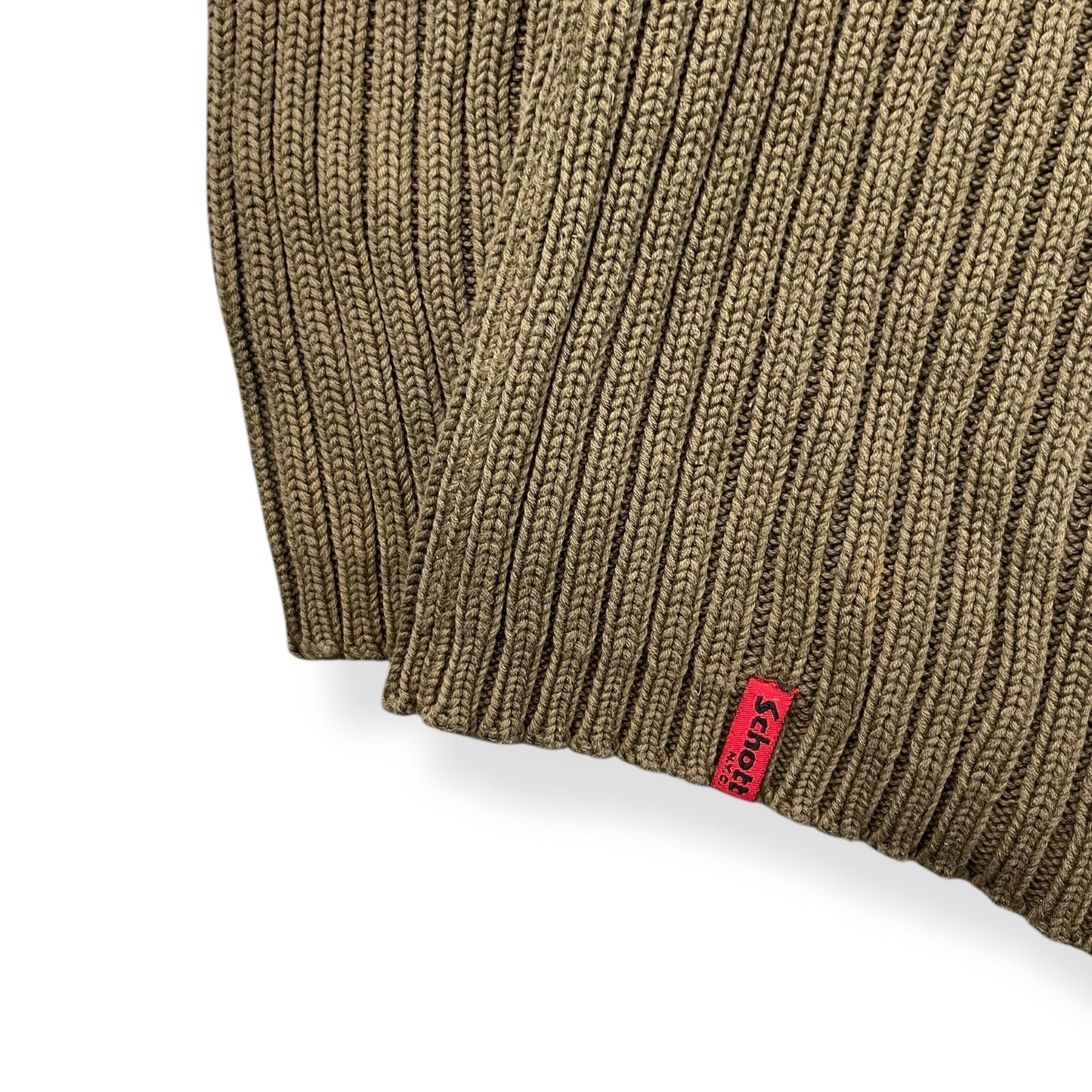 2000's Schott NYC Dual Zip Knitted Balaclava Hoodie (L)