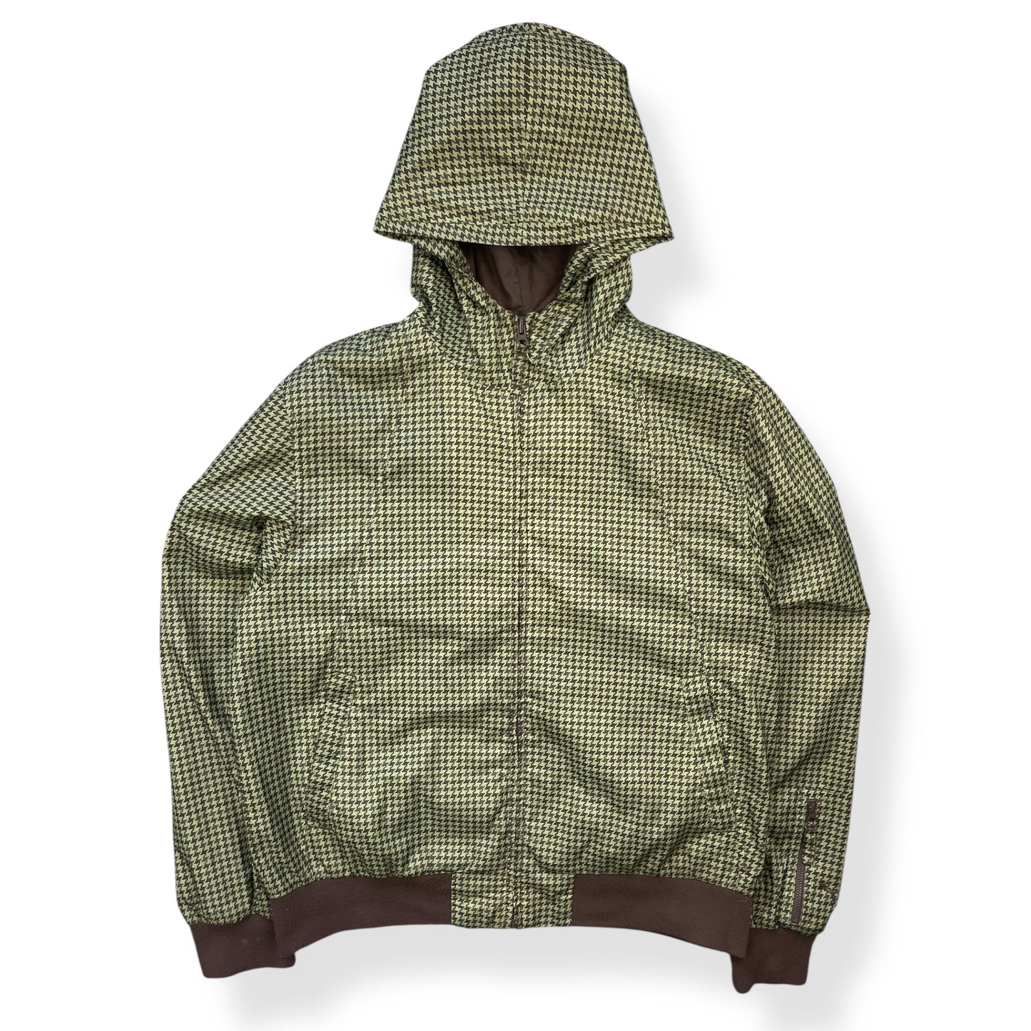 2000's Puma Houndstooth Hooded Jacket (L)