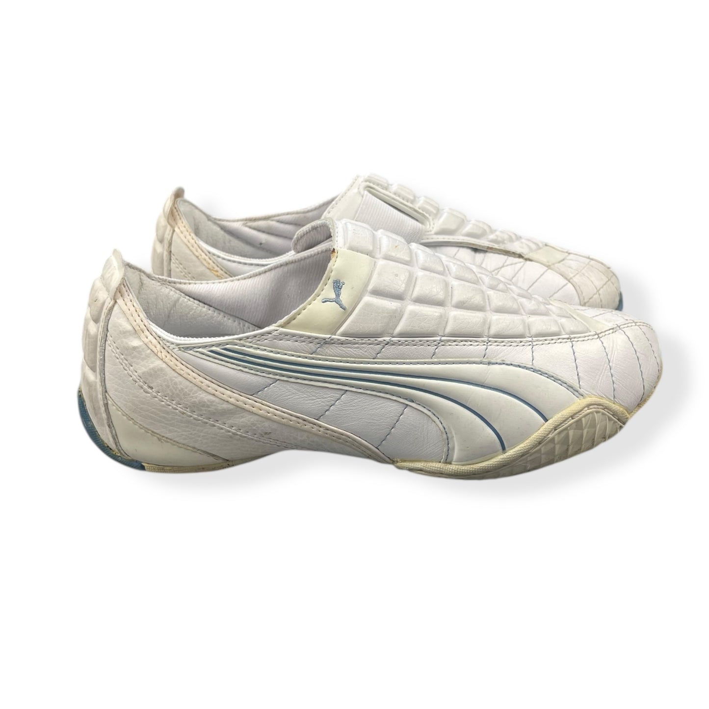 2000's Puma Uke Leather White/Baby Blue (UK4)