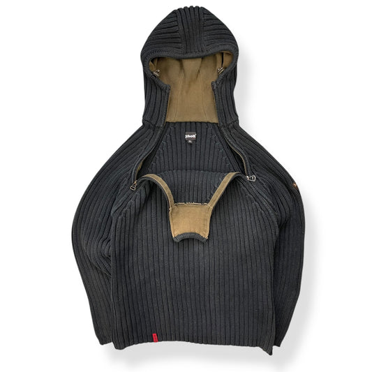 2000's Schott NYC Dual Zip Knitted Balaclava Hoodie (L)