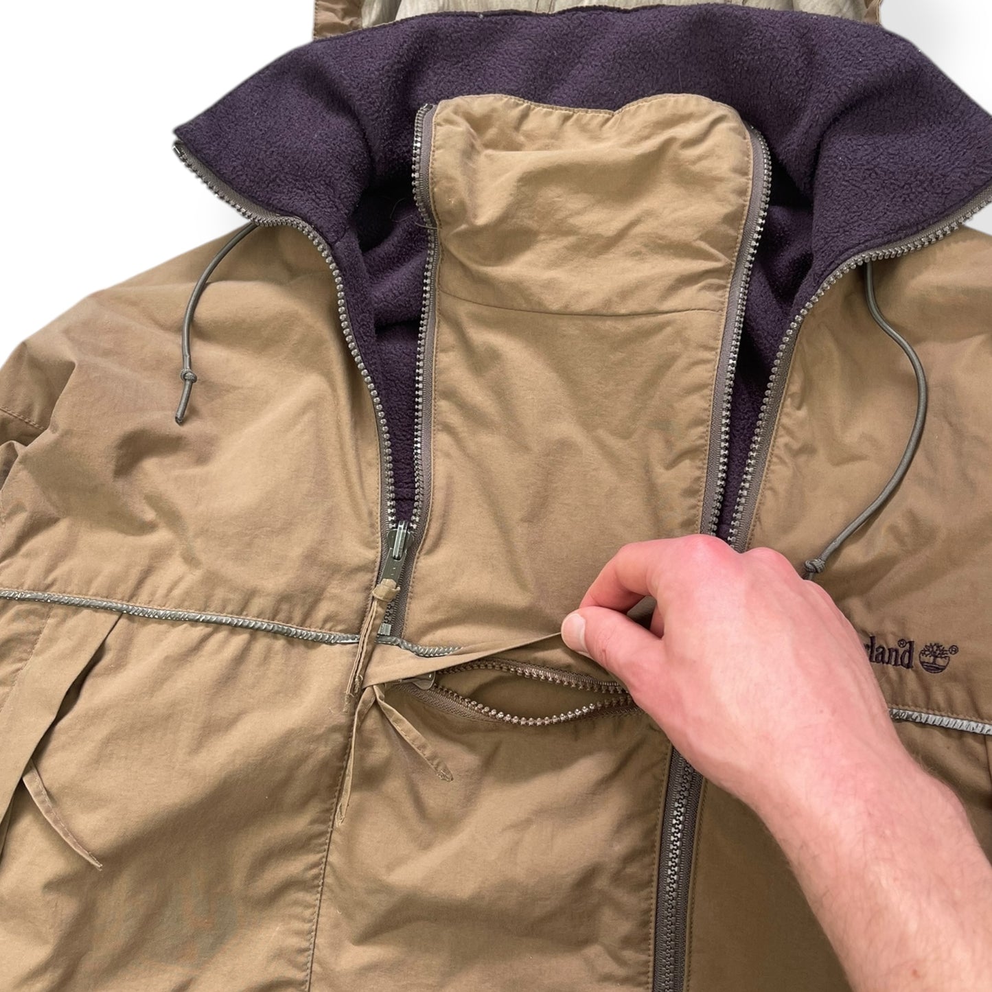 2000's Timberland Dual Zip Reversible Jacket (L)