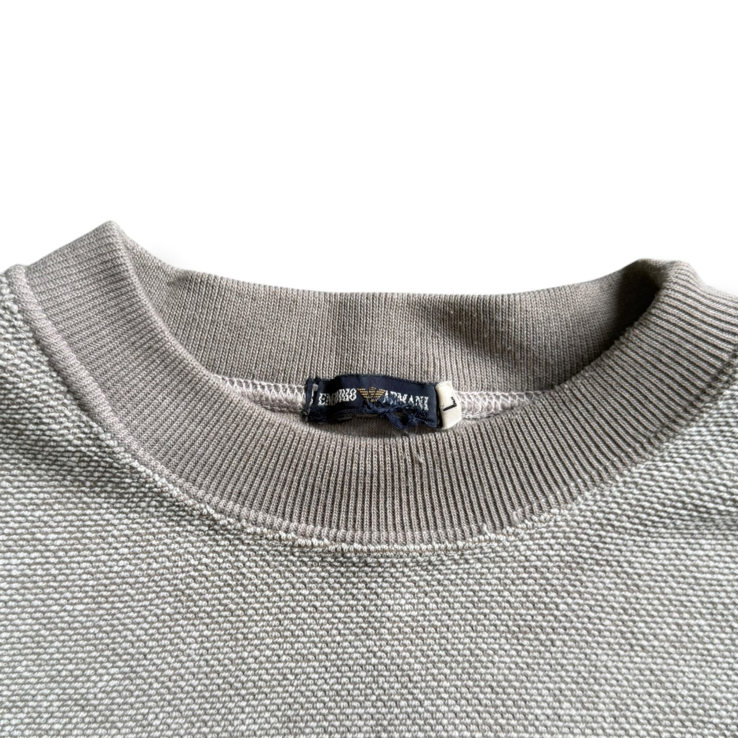 1980's Emporio Armani 'Cut & Sewn' Waffle Sweatshirt (L)