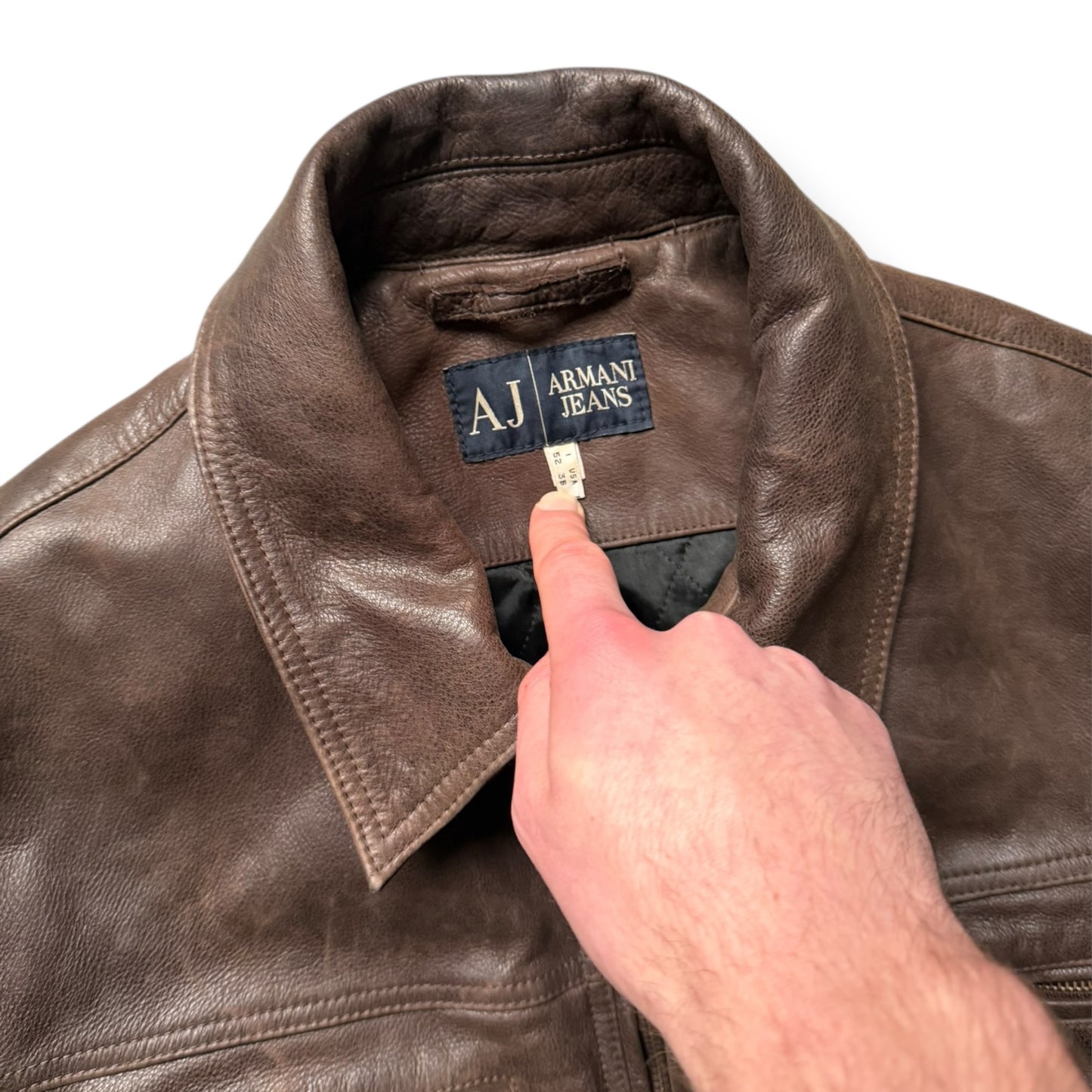 2000's Armani Jeans Leather Jacket (L)
