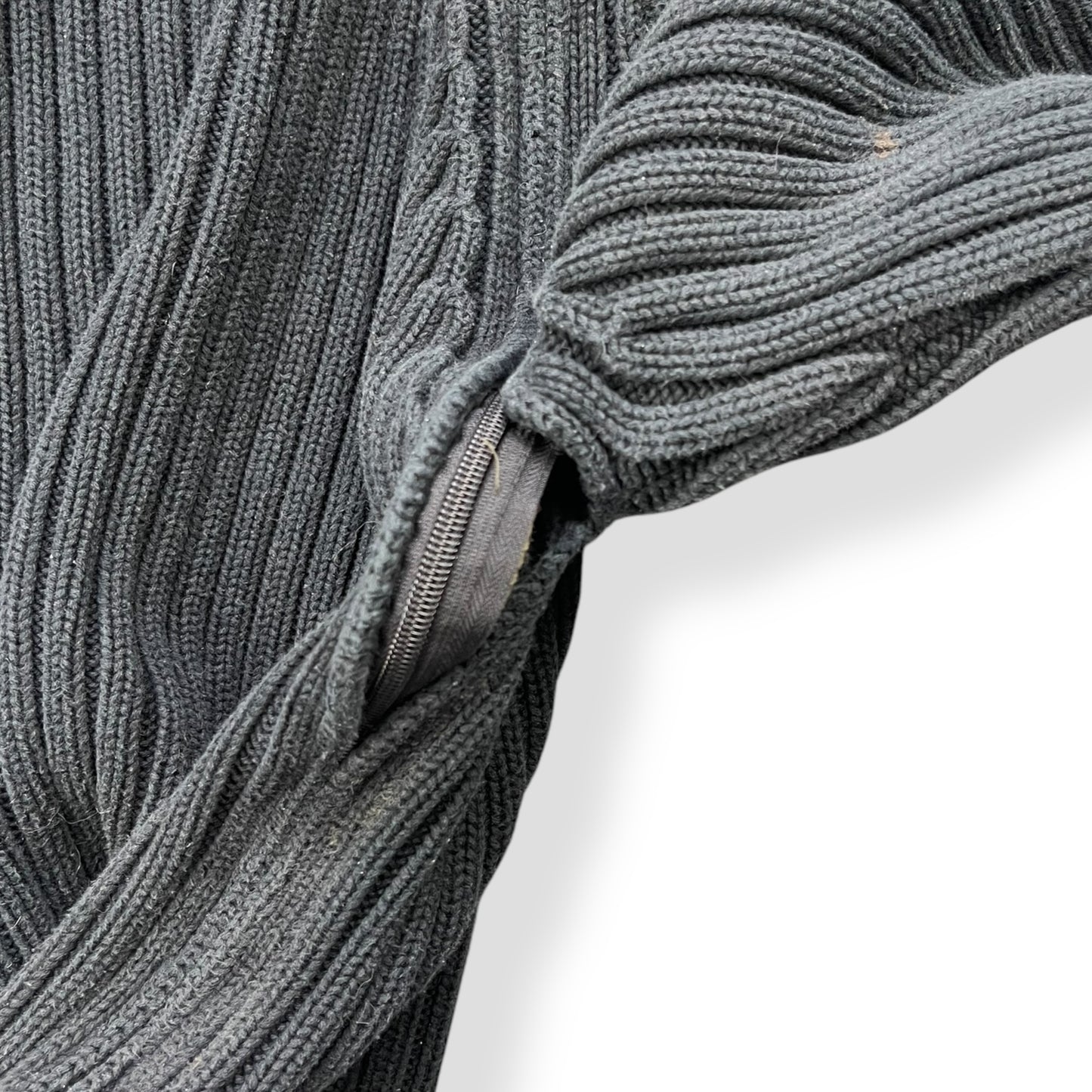 2000's Schott NYC Dual Zip Knitted Balaclava Hoodie (L)