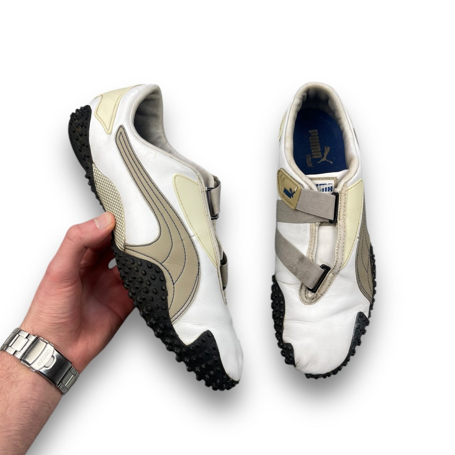 2000's Puma Mostro Leather White/Cream/Blue (UK9)