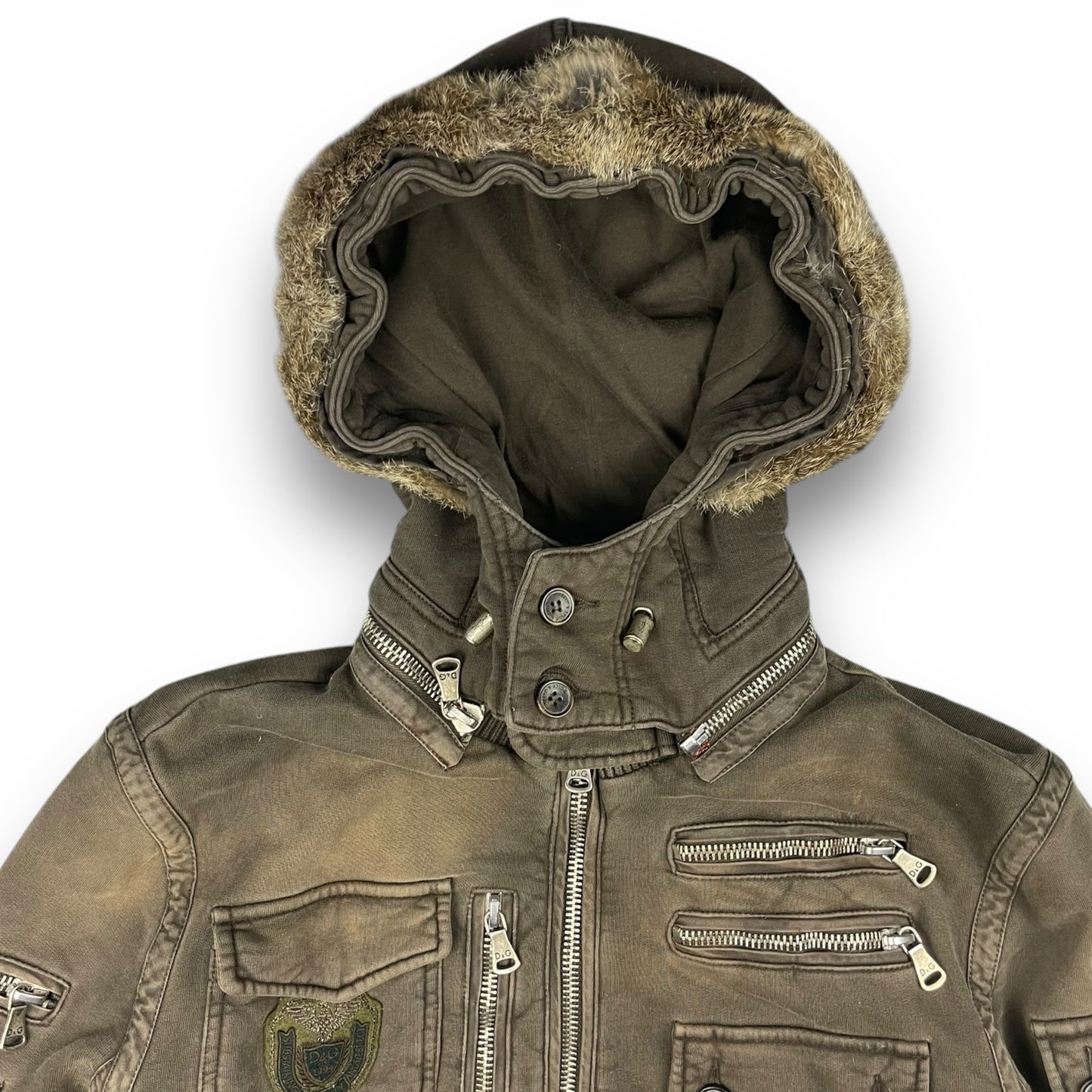 2008 Dolce & Gabbana Rabbit Fur Cargo Jacket (M)