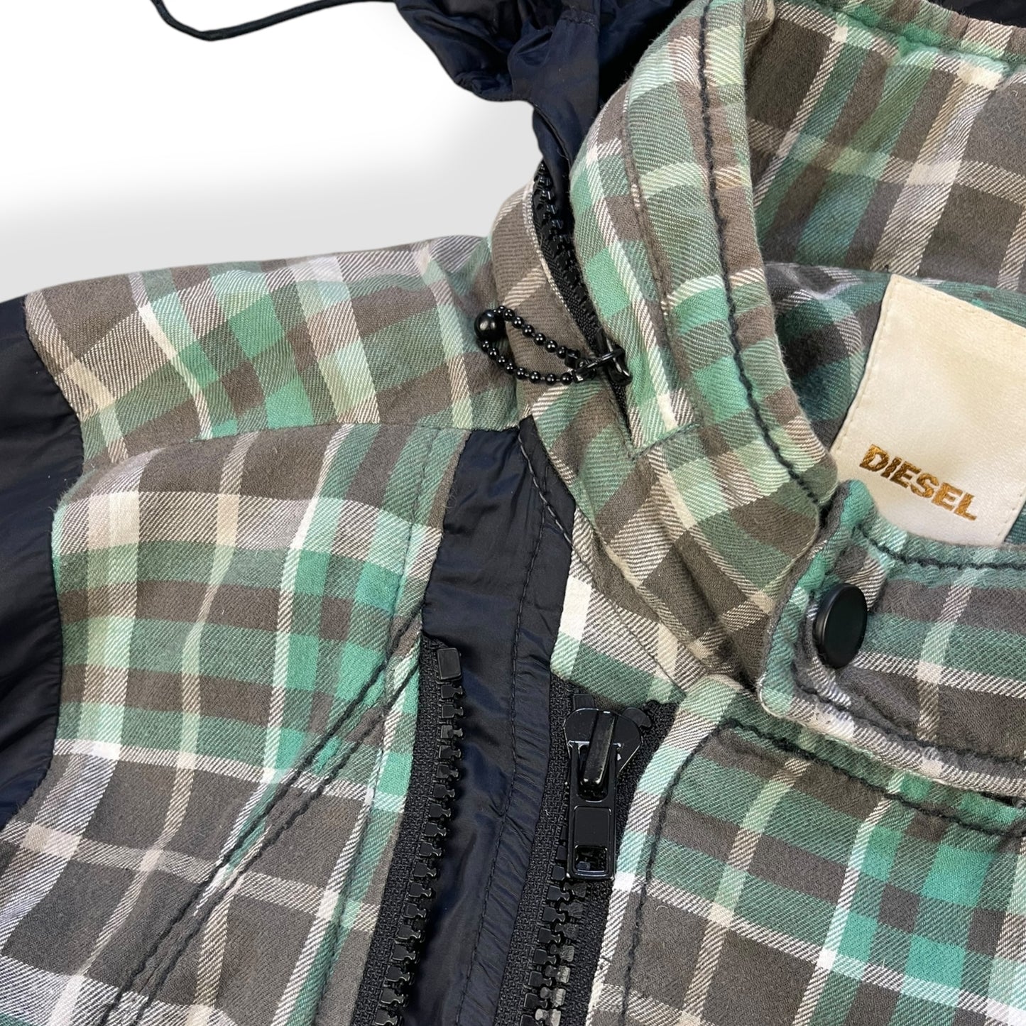 2000's Diesel Plaid Asymmetric Zip Jacket (L)