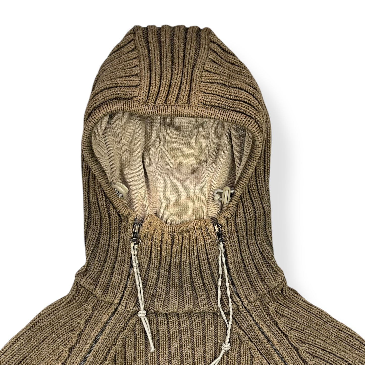 2000's Schott NYC Dual Zip Knitted Balaclava Hoodie (L)