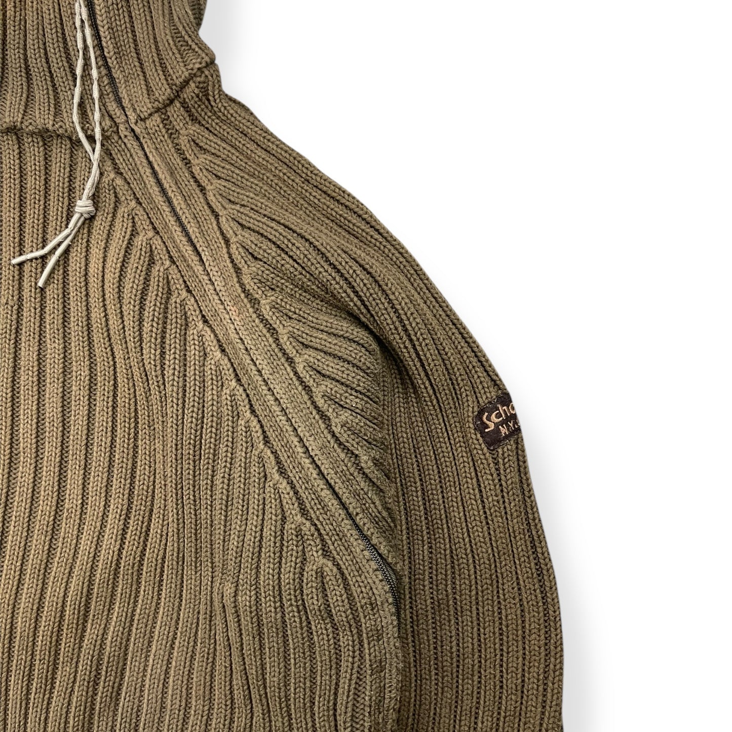 2000's Schott NYC Dual Zip Knitted Balaclava Hoodie (L)