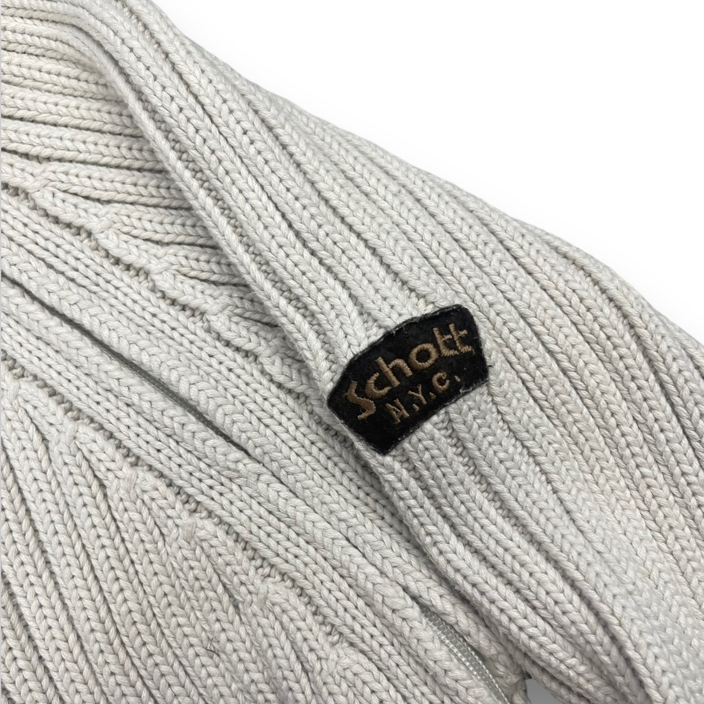 2000's Schott NYC Dual Zip Knitted Balaclava Hoodie (L)