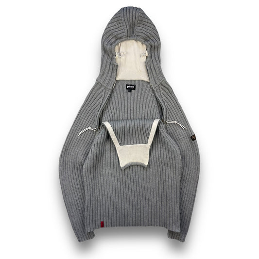 2000's Schott NYC Dual Zip Knitted Balaclava Hoodie (L)