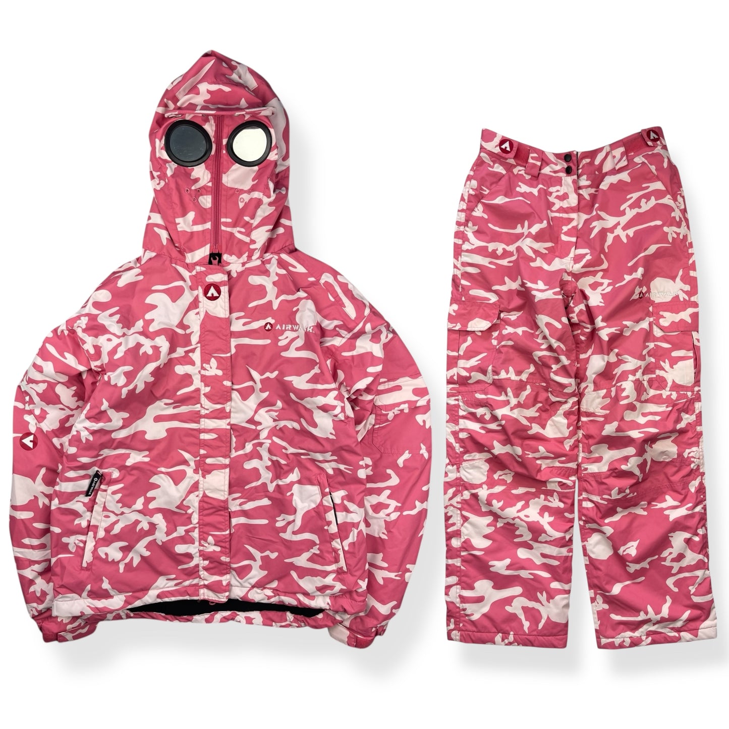2000's Airwalk Pink Camo Goggle Jacket / Ski Trousers (L)