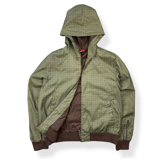 2000's Puma Houndstooth Hooded Jacket (L)