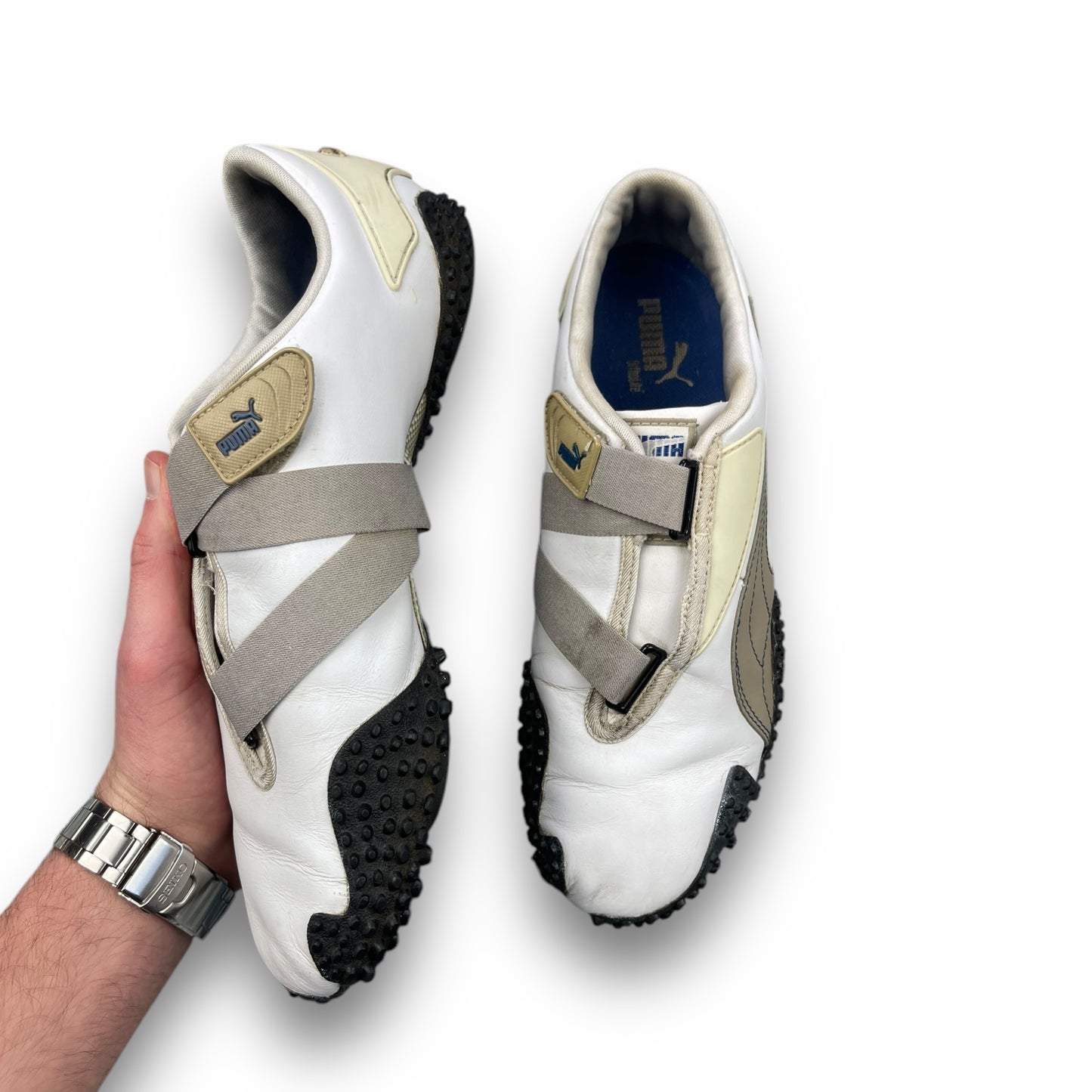 2000's Puma Mostro Leather White/Cream/Blue (UK9)