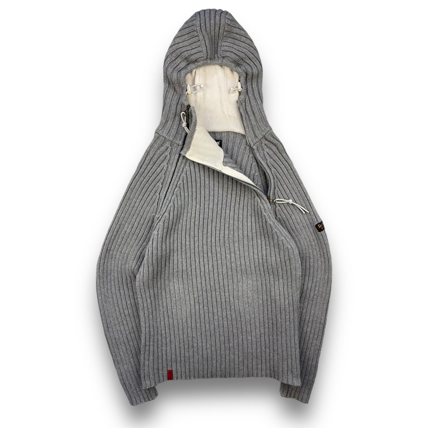 2000's Schott NYC Dual Zip Knitted Balaclava Hoodie (L)