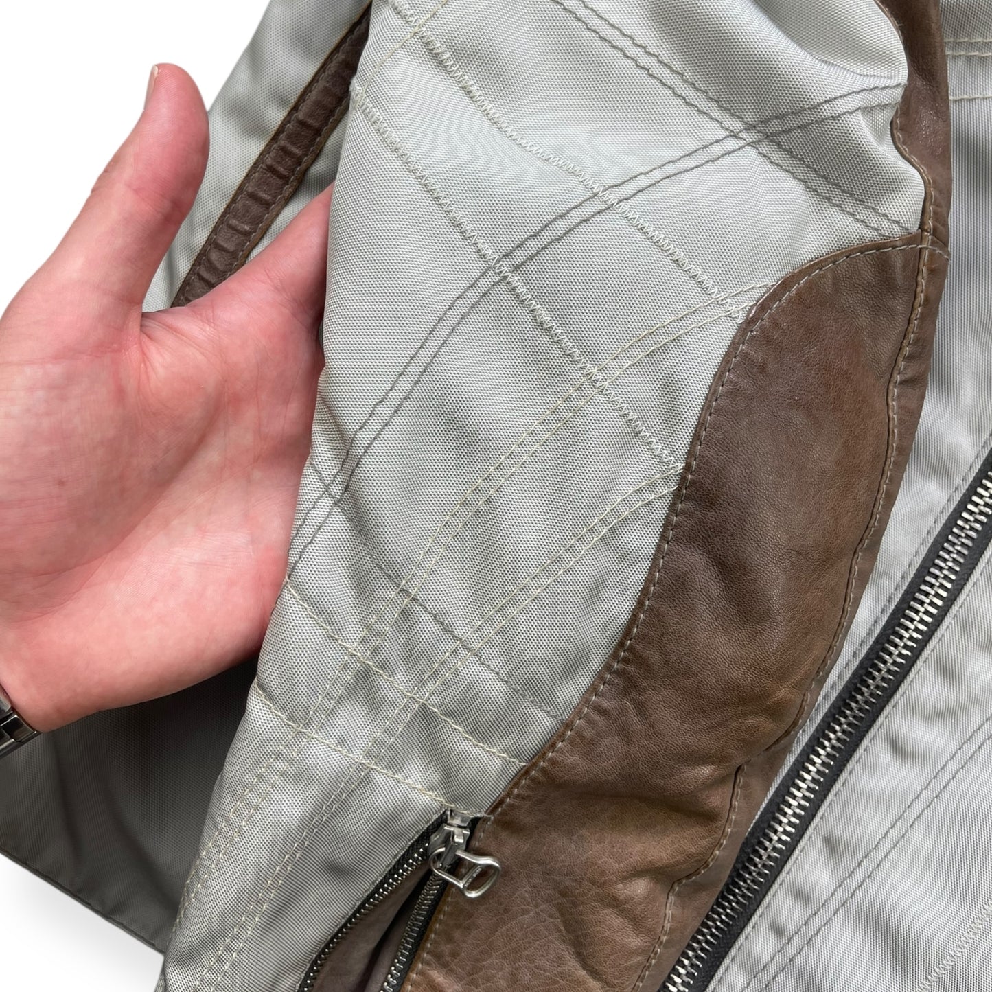 2000's Hugo Boss Lambskin / Ballistic Nylon Jacket (M)
