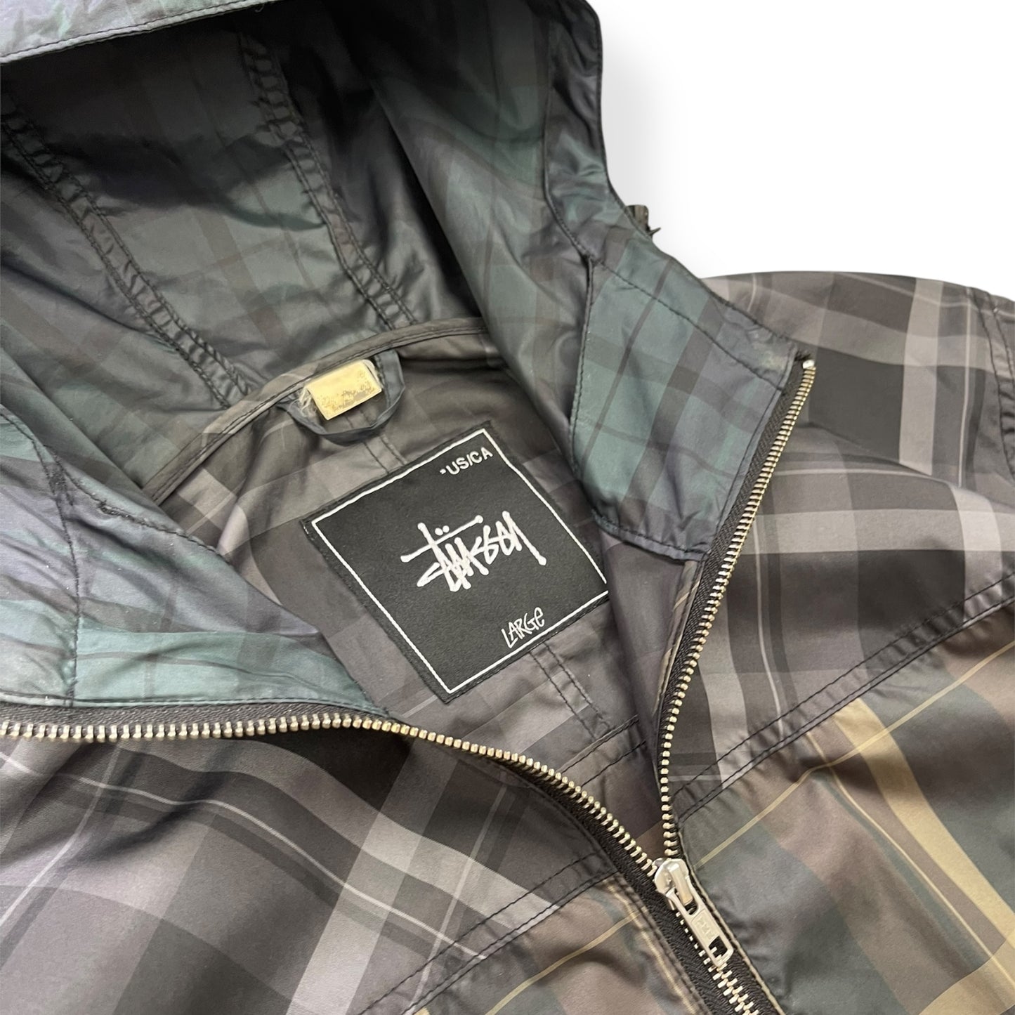 2000's Stussy Tri-Colour Plaid Jacket (L)