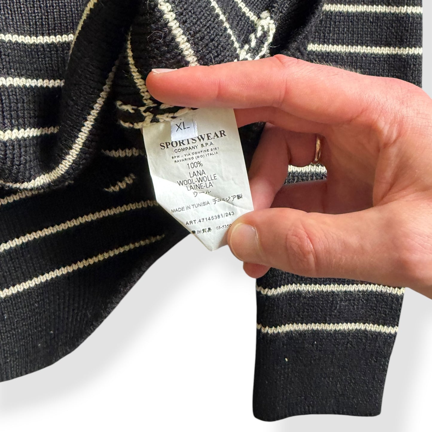 AW2007 Stone Island Denims Striped Knit Jumper (M)