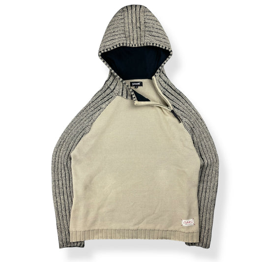 2000's Schott Asymmetric Zip Knitted Balaclava Hoodie (XL)