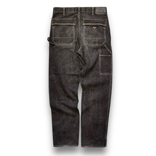 90's Armani Black Denim Carpenter Jeans (32)
