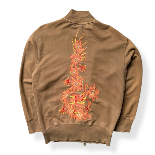 2000's Maharishi Off Centre Zip Embroidered Jumper (M)