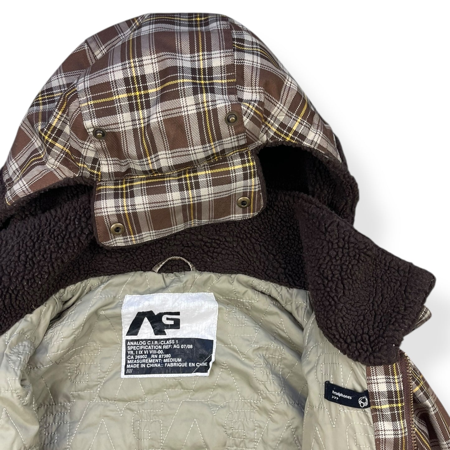 2000's Analog Plaid Trapper Hood Jacket (L)