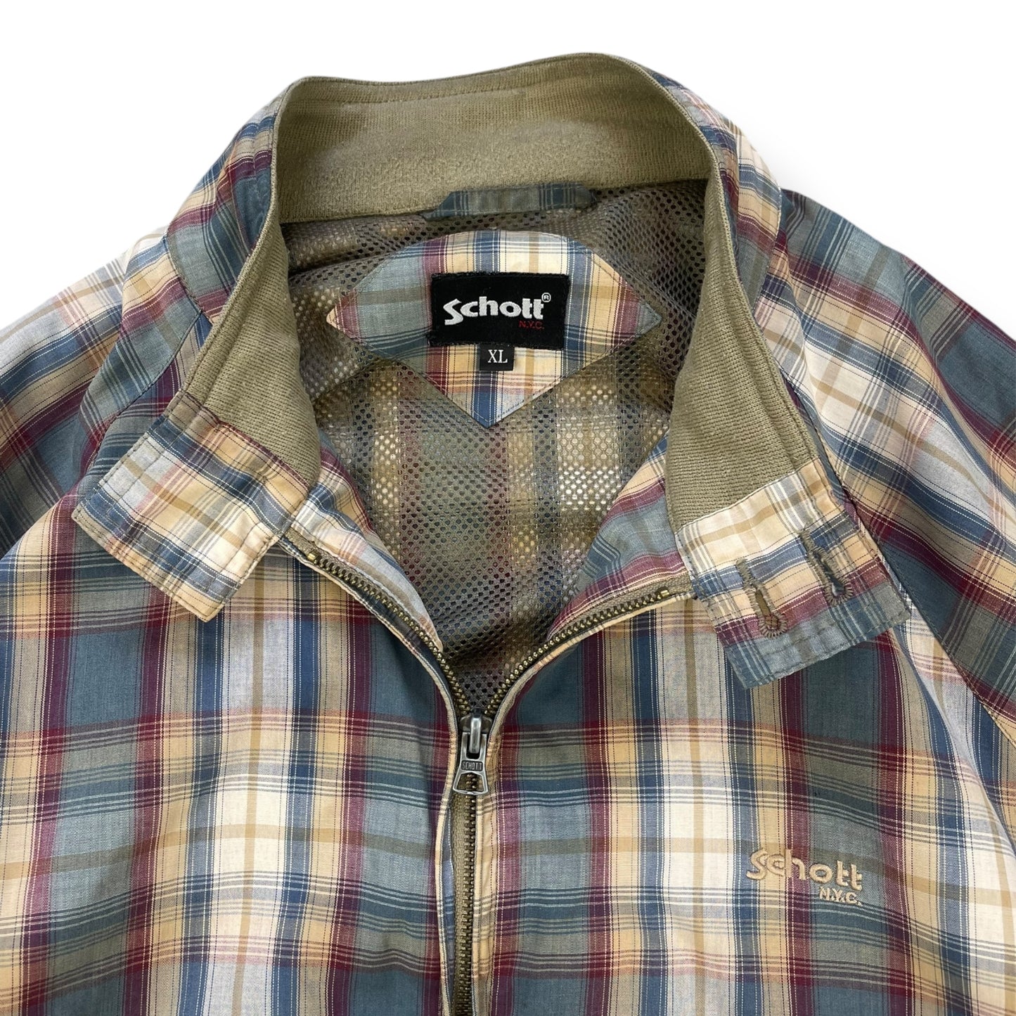 2000's Schott NYC Plaid Jacket (XL)