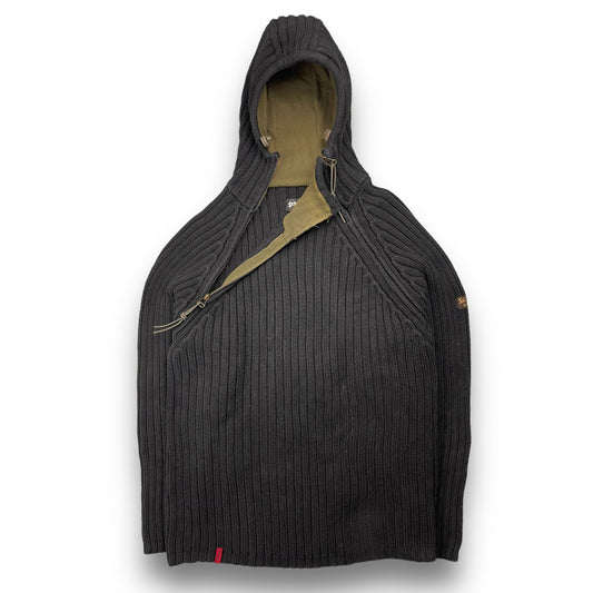 2000's Schott NYC Dual Zip Knitted Balaclava Hoodie