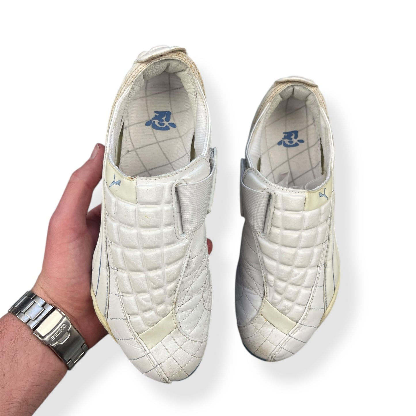 2000's Puma Uke Leather White/Baby Blue (UK4)