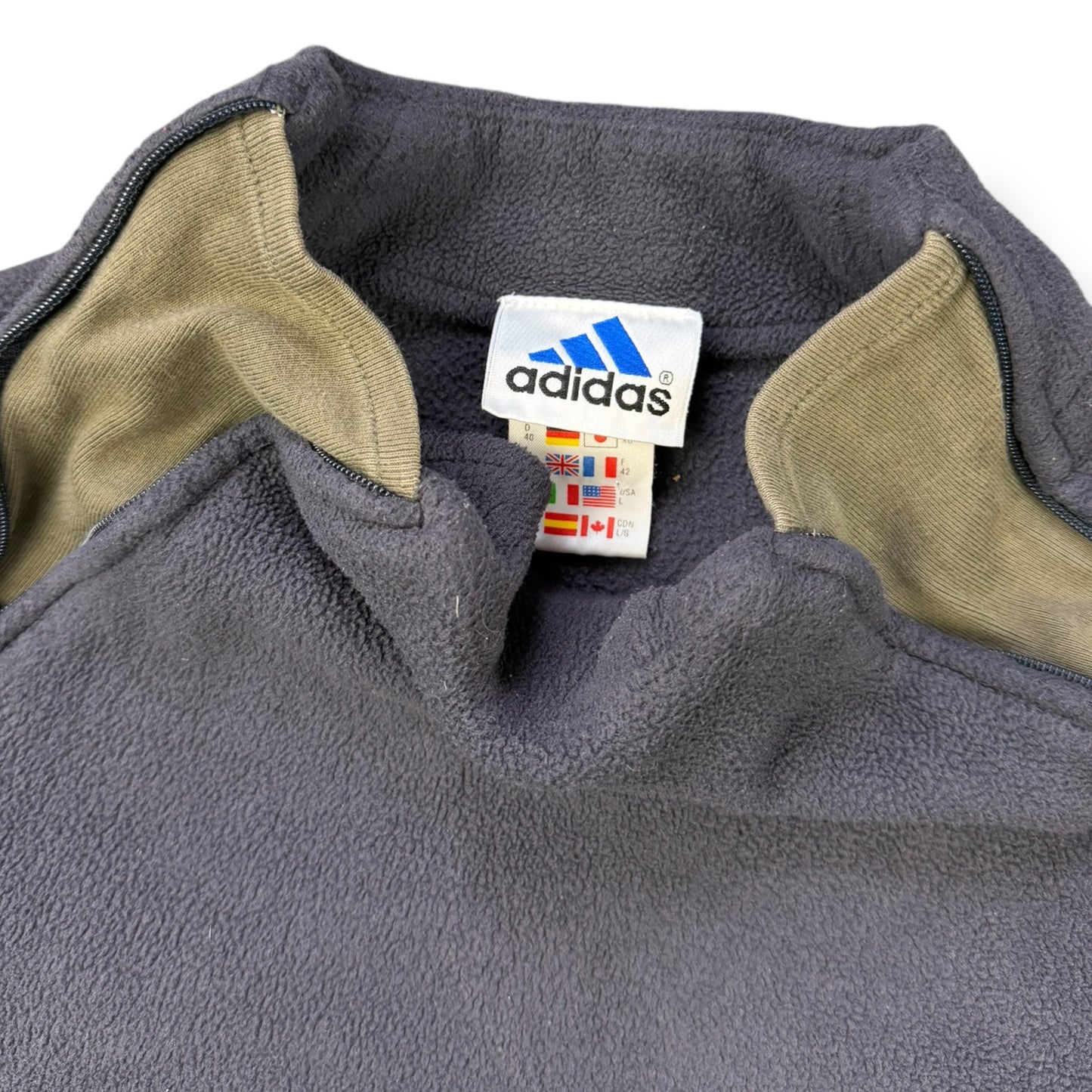 2000 Adidas Dual Zip Fleece Sweatshirt (S)