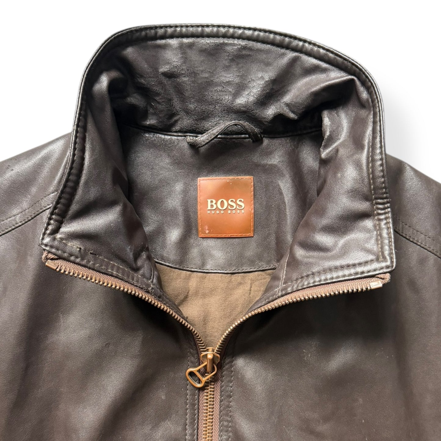 2000's Hugo Boss 'Orange' Leather Jacket (M)