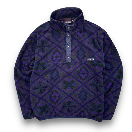 1992 Patagonia Purple Mosaic Snap T Fleece (M)