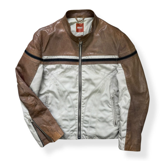 2000's Hugo Boss Lambskin / Ballistic Nylon Jacket (M)
