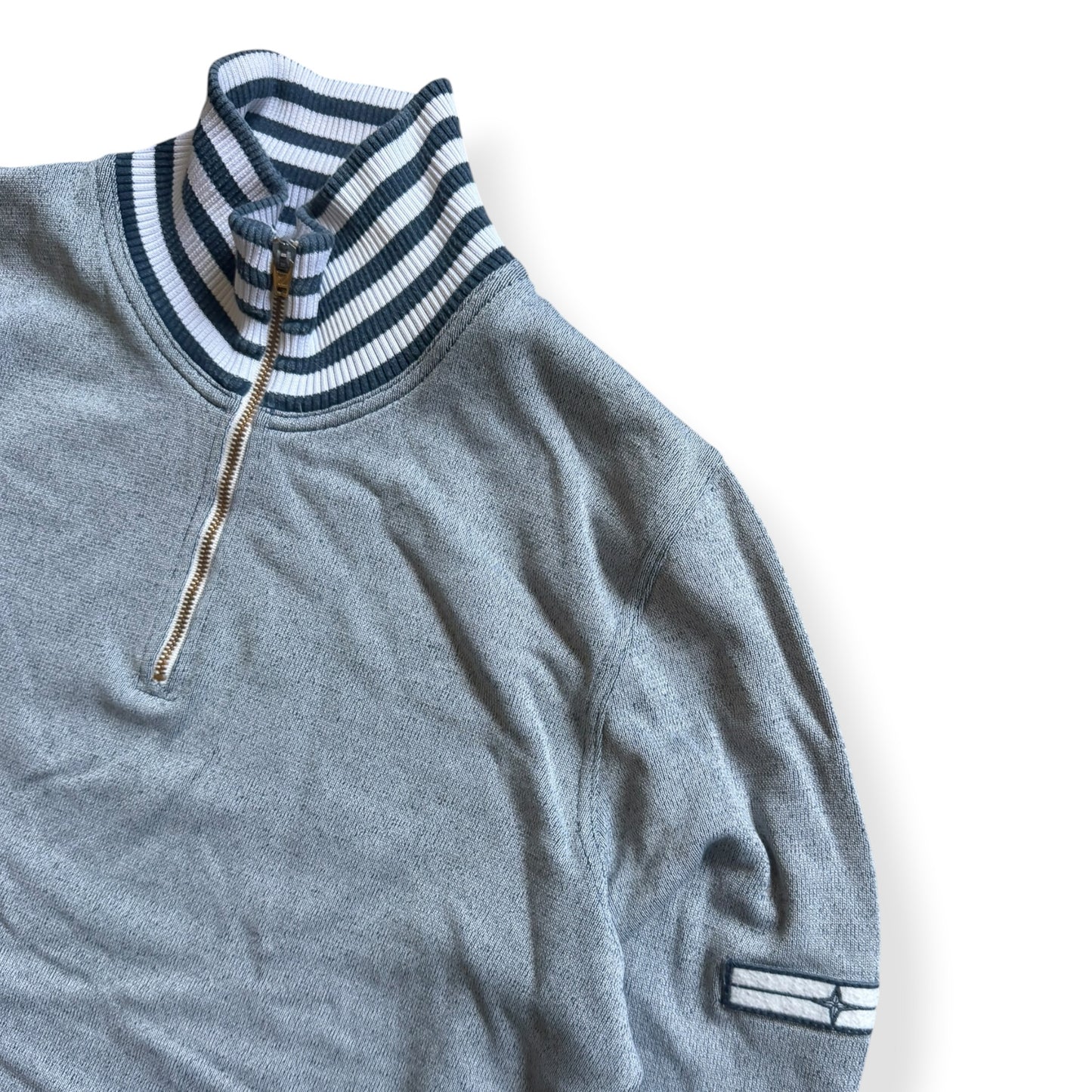 SS2008 Stone Island Denims Striped 1/4 Zip (L)