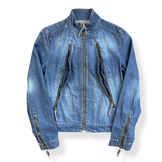 2000's FCUK Jeans Denim Moto Jacket (S)