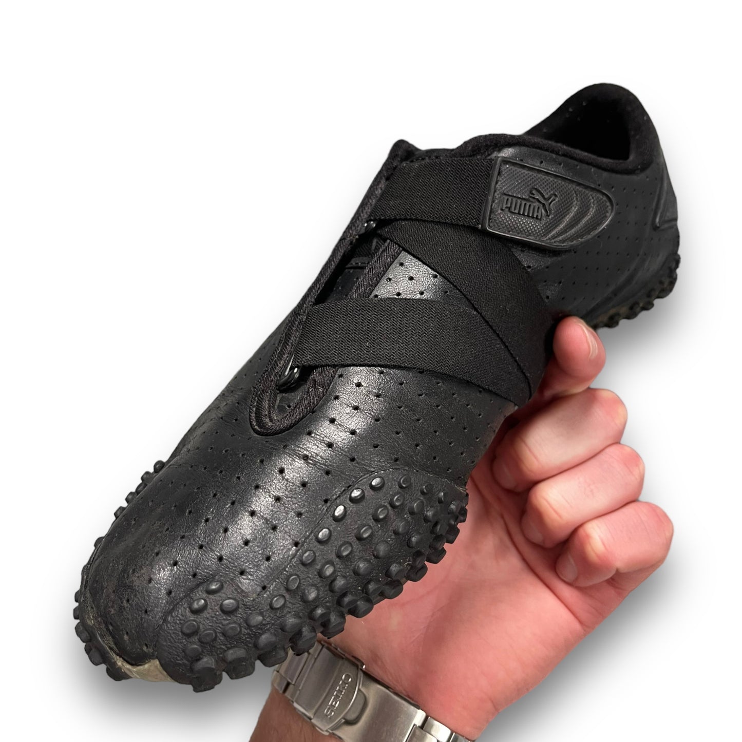 2000's Puma Mostro Black Perforated Leather (UK7)