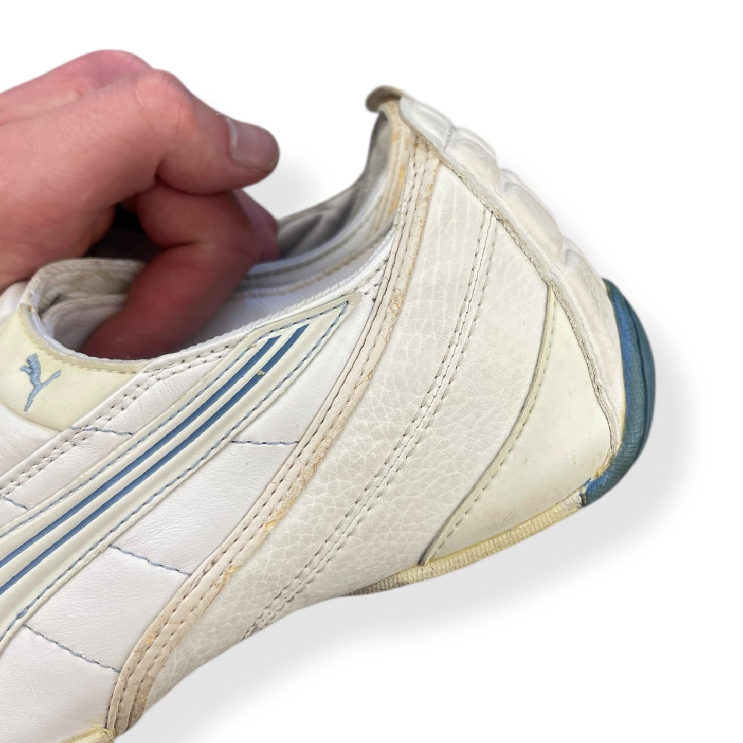 2000's Puma Uke Leather White/Baby Blue (UK4)