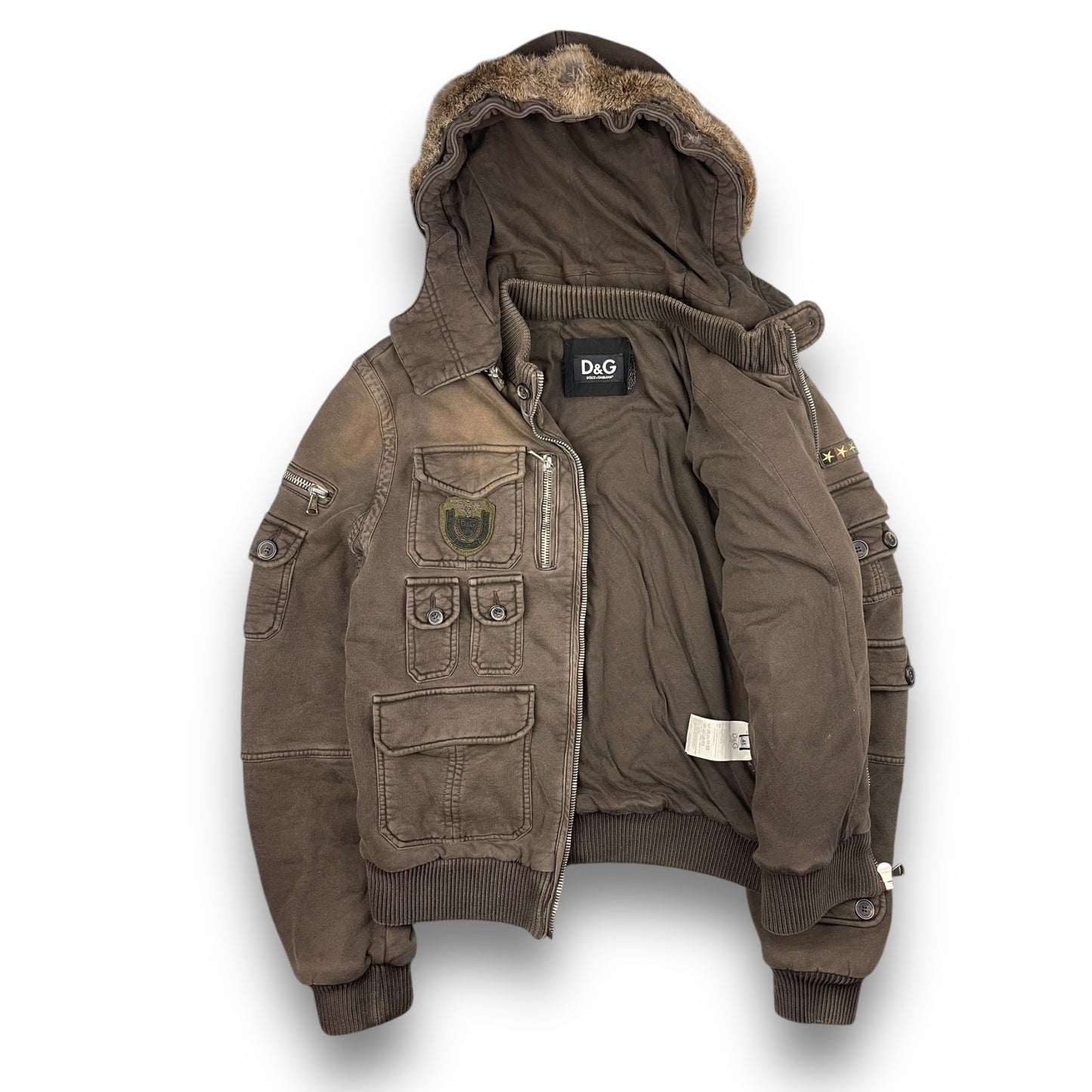 2008 Dolce & Gabbana Rabbit Fur Cargo Jacket (M)