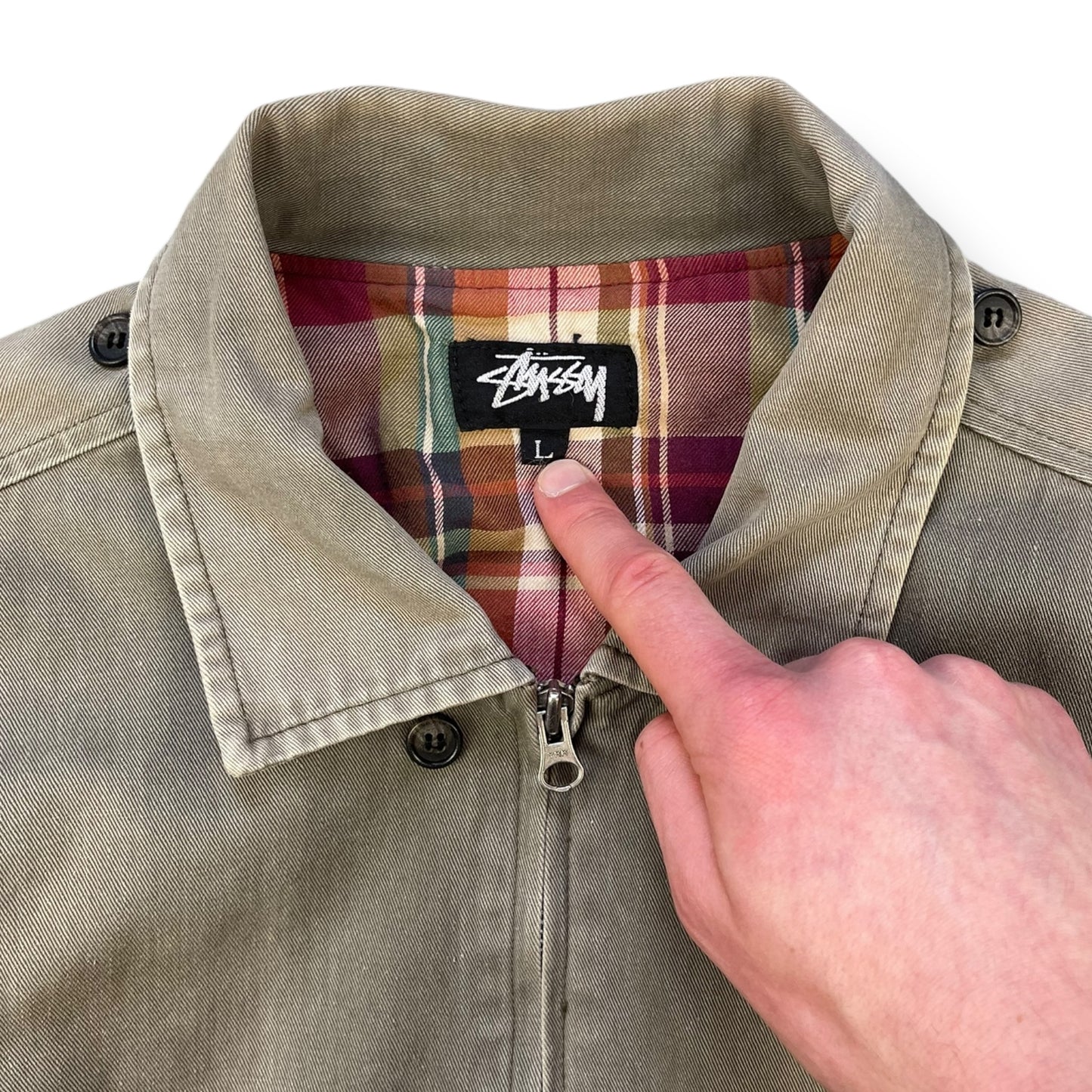 1980's Stussy Plaid Interior Work Jacket (L)