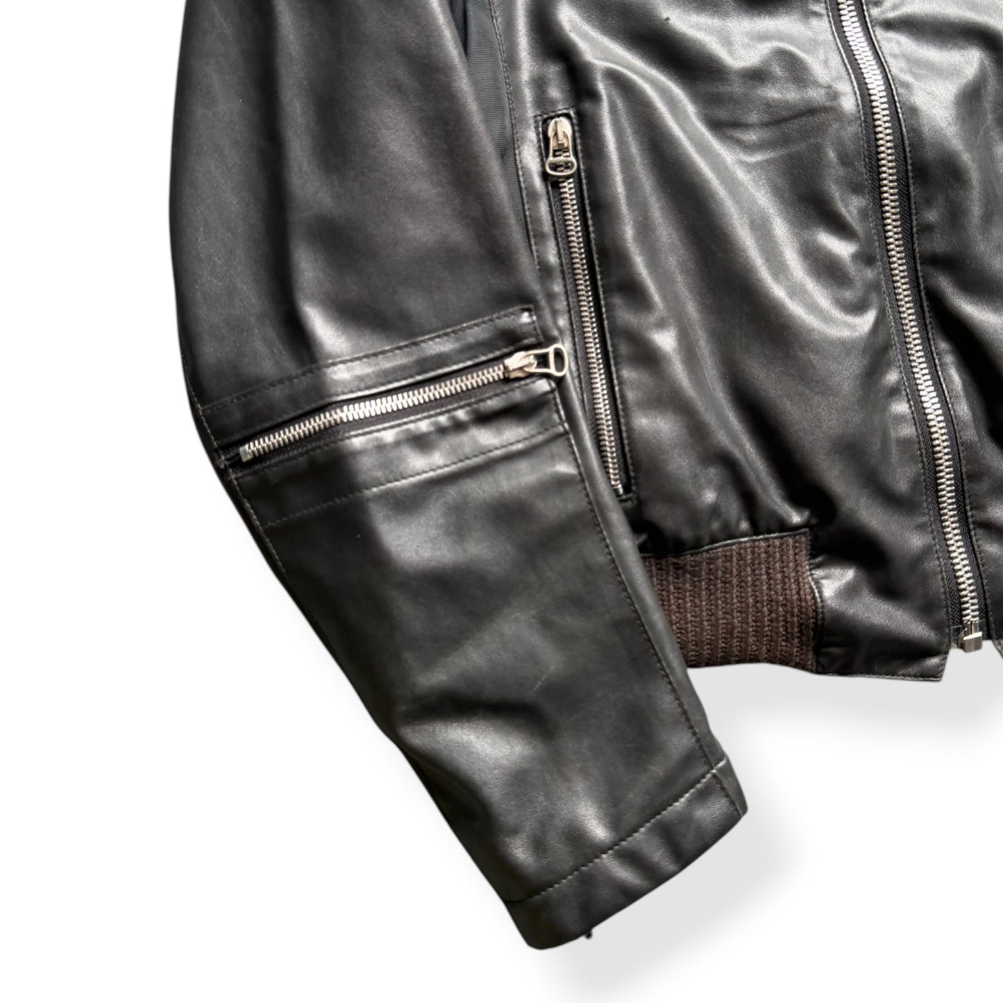 2000's Hugo Boss 'Orange' Multizip Leather Jacket (M)